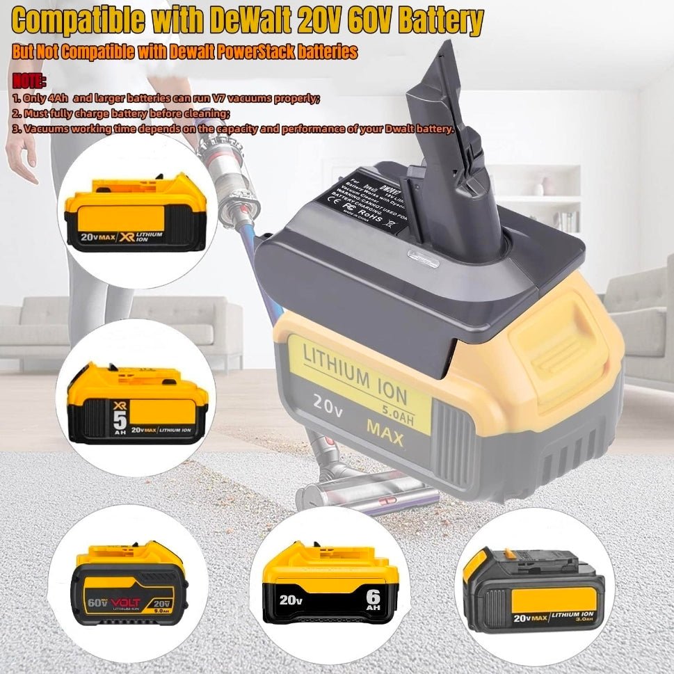Fit for DeWalt 20V Battery Adapter Replace for Dyson V7 Vacuum Battery - Horizon Endless