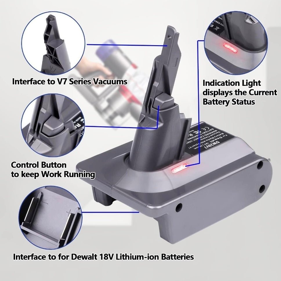 Fit for DeWalt 20V Battery Adapter Replace for Dyson V7 Vacuum Battery - Horizon Endless