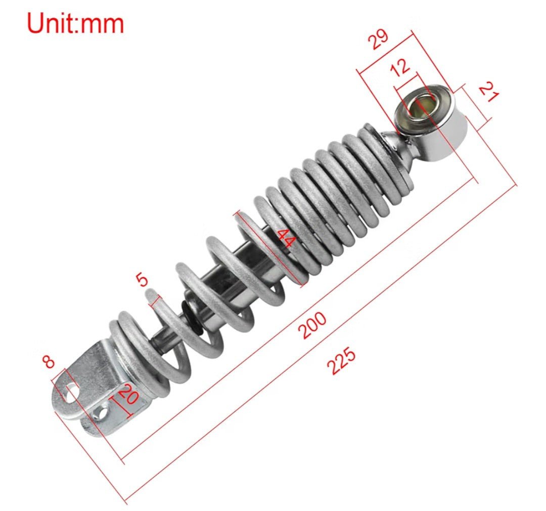 FLYPIG Heavy Duty 12mm Chrome Rear Shock Absorber for Yamaha PW50 PY50 - Horizon Endless