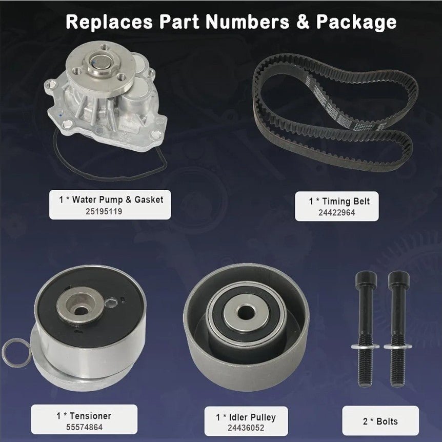 For 08-18 Chevy Aveo5 Cruze Sonic Pontiac G3 1.6 1.8L Timing Belt Kit Water Pump - Horizon Endless