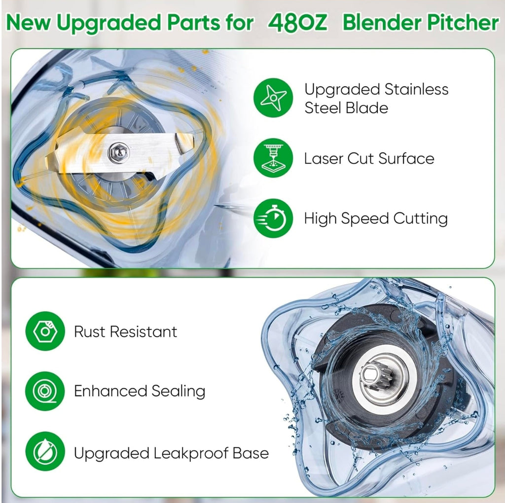 48oz Commercial Blender Pitcher Replacement Jar - Quiet One VM0145 Upgrade, 5 YR Warranty - Horizon Endless