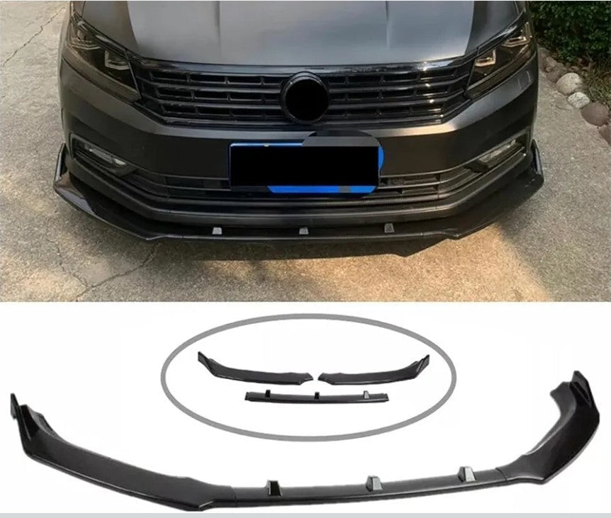 For VW Passat B7 2012-2015 V Style Gloss Black Front Bumper Lip Splitter Spoiler - Horizon Endless