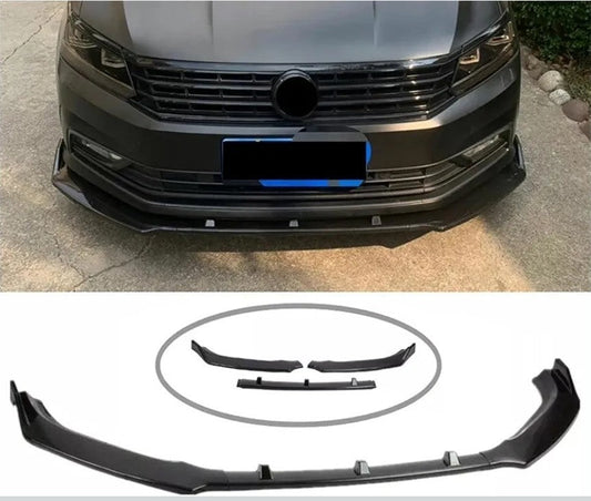 For VW Passat B7 2012-2015 V Style Gloss Black Front Bumper Lip Splitter Spoiler - Horizon Endless