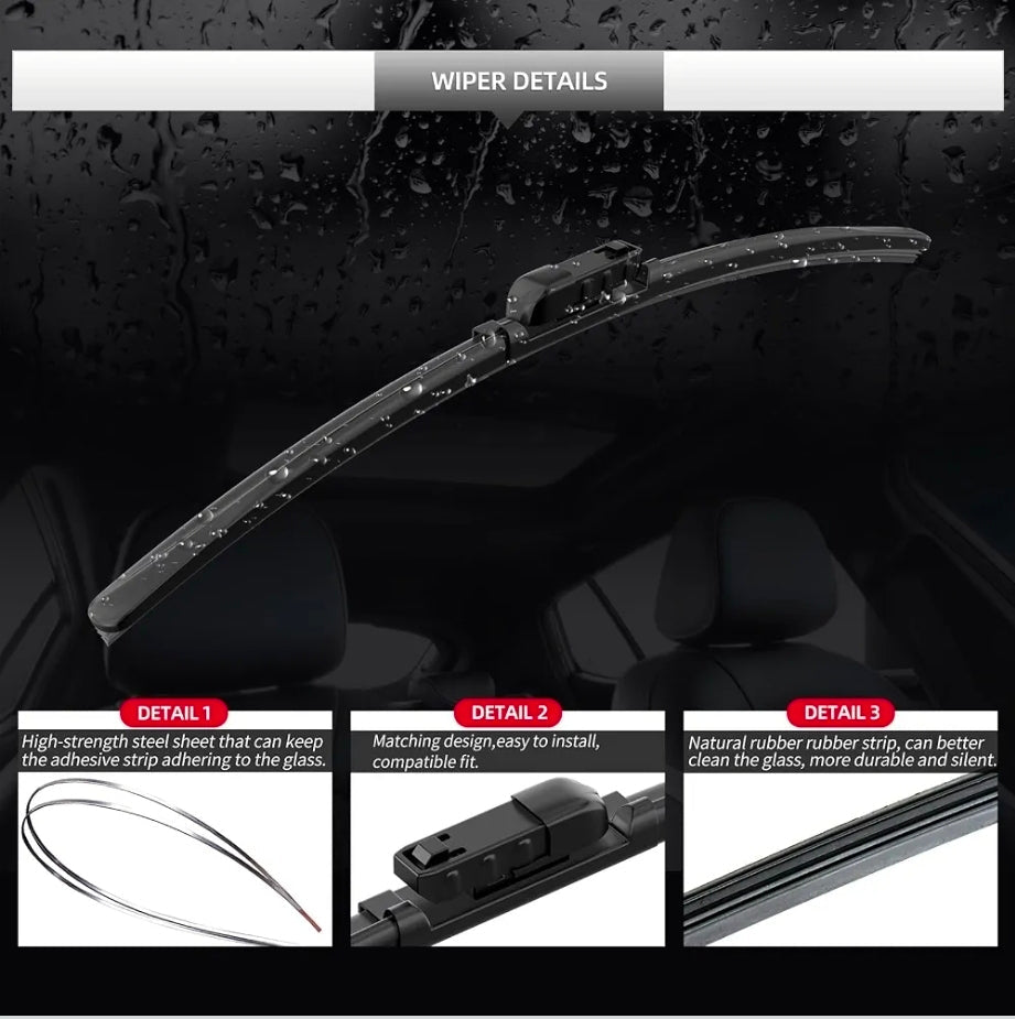 Front and Rear Windshield Wipers for Porsche Macan for Car Window Quiet and Streak-Free Front and Back Wiper Blades Assembly All-Season OEM Automotive Replacement Accessories - Horizon Endless
