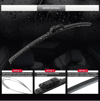 Front and Rear Windshield Wipers for Porsche Macan for Car Window Quiet and Streak-Free Front and Back Wiper Blades Assembly All-Season OEM Automotive Replacement Accessories - Horizon Endless