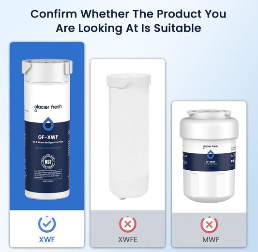 GLACIER FRESH XWF Refrigerator Water Filter Replacement for GE XWF | 3-Pack - Horizon Endless