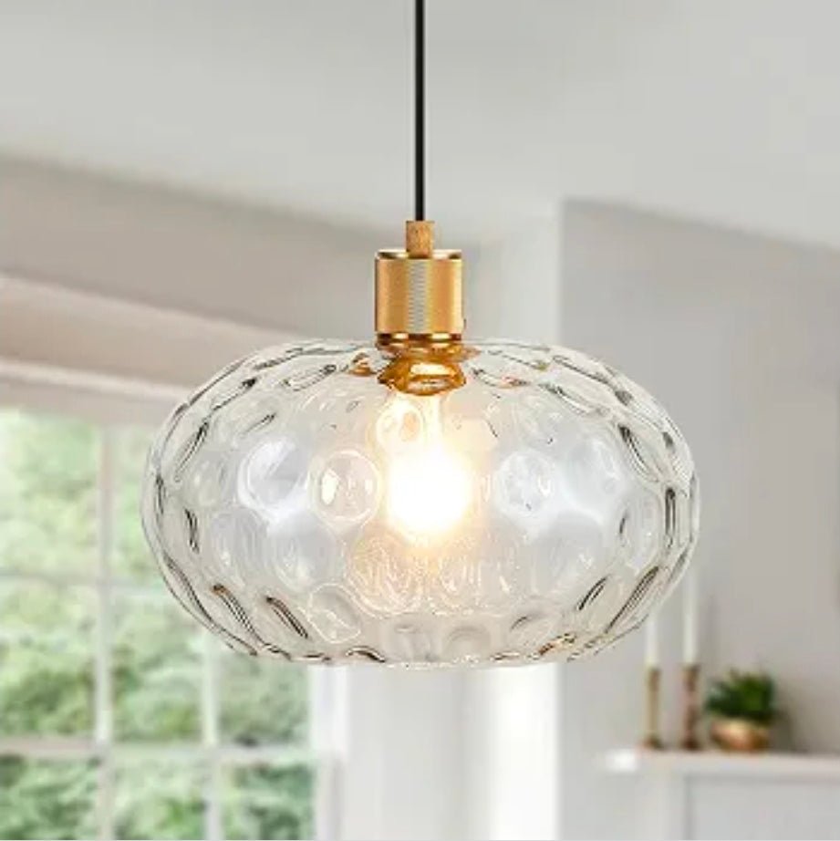 8 Inch Adjustable Hammer Glass Pendant Lights for Kitchen & Dining Room - Horizon Endless