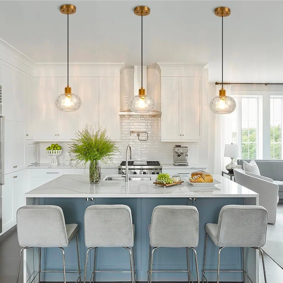 8 Inch Adjustable Hammer Glass Pendant Lights for Kitchen & Dining Room - Horizon Endless