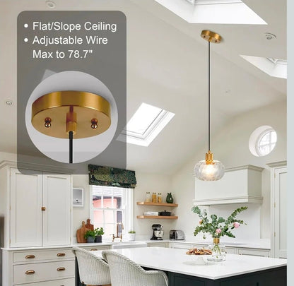 8 Inch Adjustable Hammer Glass Pendant Lights for Kitchen & Dining Room - Horizon Endless