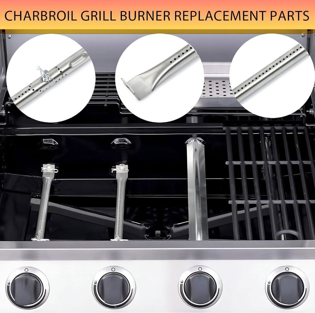 Grill Burner Replacement Parts for Charbroil Performance 2-Burner 463630021, 463655021, 463660021 with Adjustable Crossover Tube - Horizon Endless