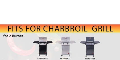 Grill Burner Replacement Parts for Charbroil Performance 2-Burner 463630021, 463655021, 463660021 with Adjustable Crossover Tube - Horizon Endless