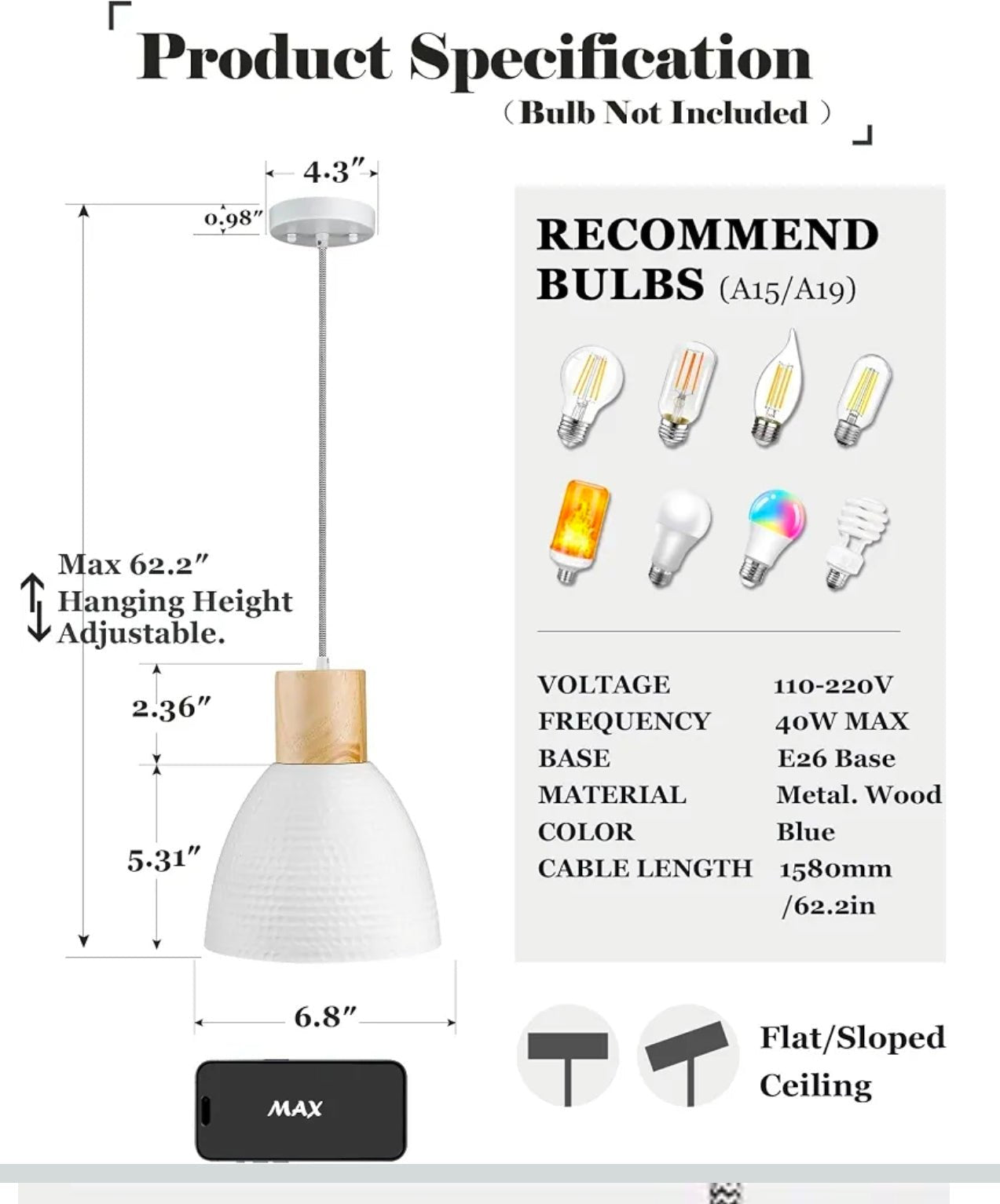 Handcrafted Pendant Lights for Kitchen Island, Rustic Wood Light Fixtures, Modern Industrial Light - Horizon Endless