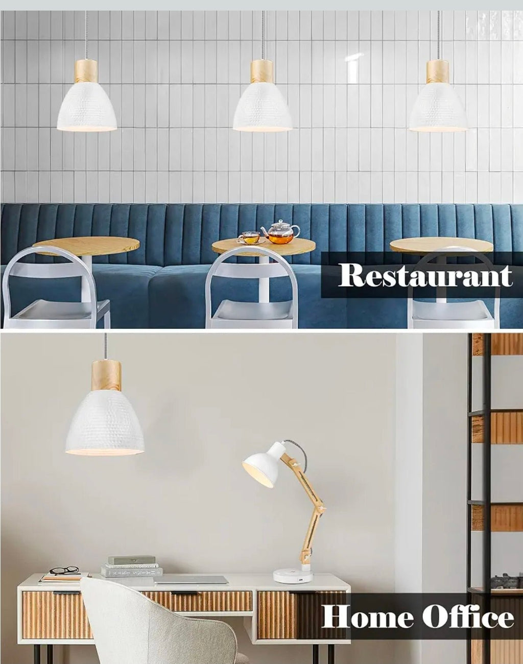 Handcrafted Pendant Lights for Kitchen Island, Rustic Wood Light Fixtures, Modern Industrial Light - Horizon Endless