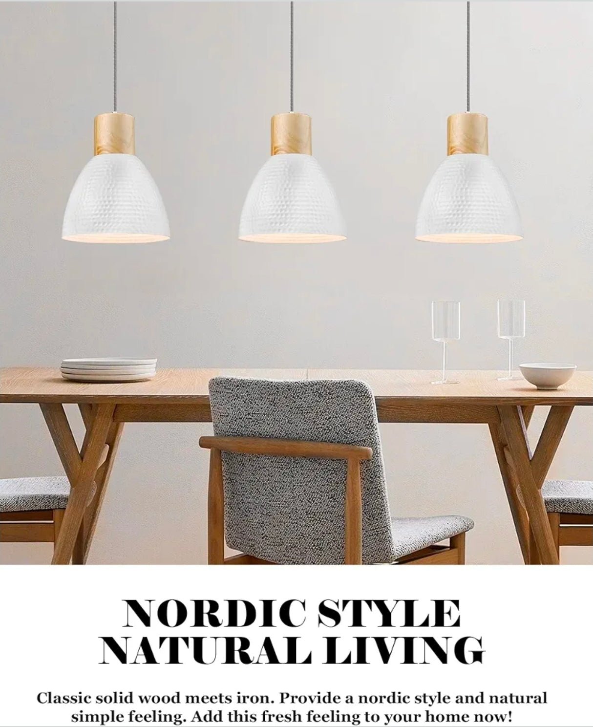 Handcrafted Pendant Lights for Kitchen Island, Rustic Wood Light Fixtures, Modern Industrial Light - Horizon Endless