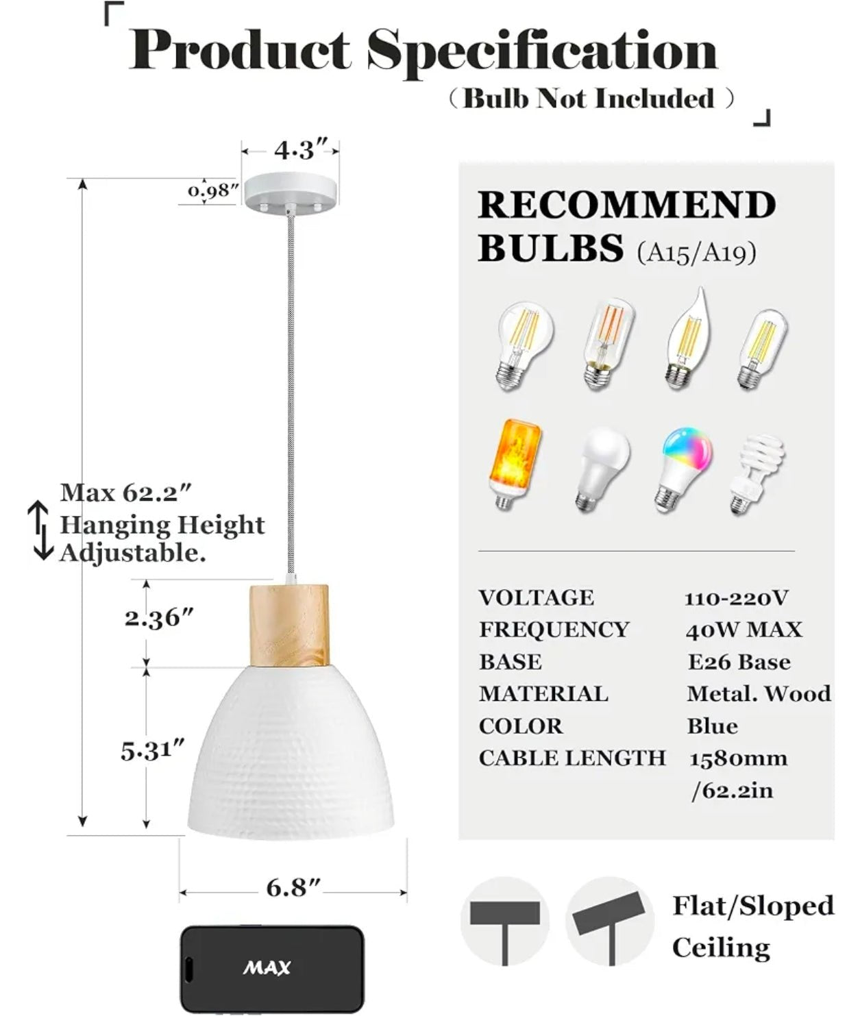 Handcrafted Pendant Lights for Kitchen Island, Rustic Wood Light Fixtures, Modern Industrial Light - Horizon Endless