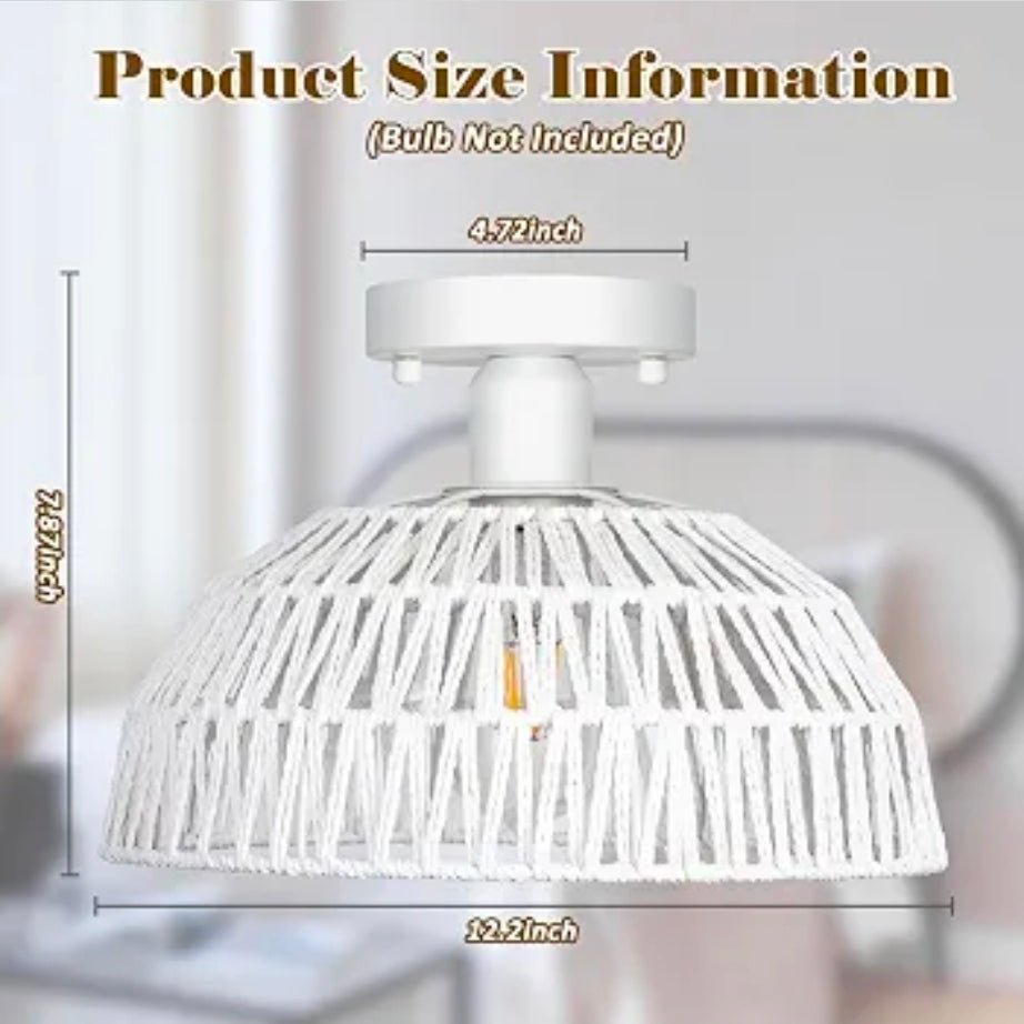 Handmade Wicker Ceiling Lights 2 Pack, Farmhouse Rustic Chandelier Lighting Set - Horizon Endless