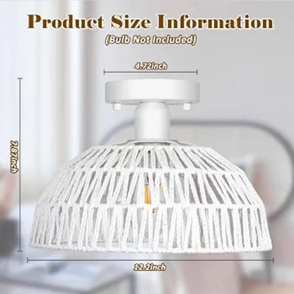 Handmade Wicker Ceiling Lights 2 Pack, Farmhouse Rustic Chandelier Lighting Set - Horizon Endless
