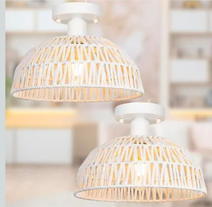Handmade Wicker Ceiling Lights 2 Pack, Farmhouse Rustic Chandelier Lighting Set - Horizon Endless