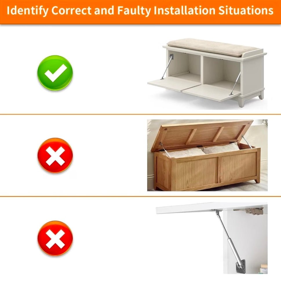 HBL' 2 Pack 100N/22LBS Drop Down Gas Struts for Drop-Front Desk Downward Slowly Such as Fold-Down Desk, Flap Lid - Horizon Endless