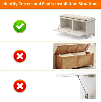 HBL' 2 Pack 100N/22LBS Drop Down Gas Struts for Drop-Front Desk Downward Slowly Such as Fold-Down Desk, Flap Lid - Horizon Endless