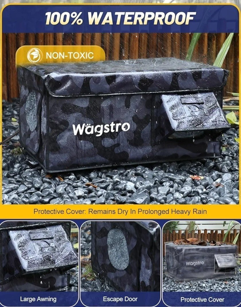 Heated Cat House for Outside, Waterproof Awning & Escape Door Indoor/outdoor - Horizon Endless