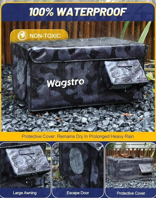 Heated Cat House for Outside, Waterproof Awning & Escape Door Indoor/outdoor - Horizon Endless