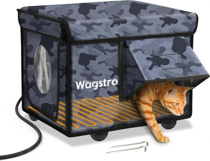 Heated Cat House for Outside, Waterproof Awning & Escape Door Indoor/outdoor - Horizon Endless
