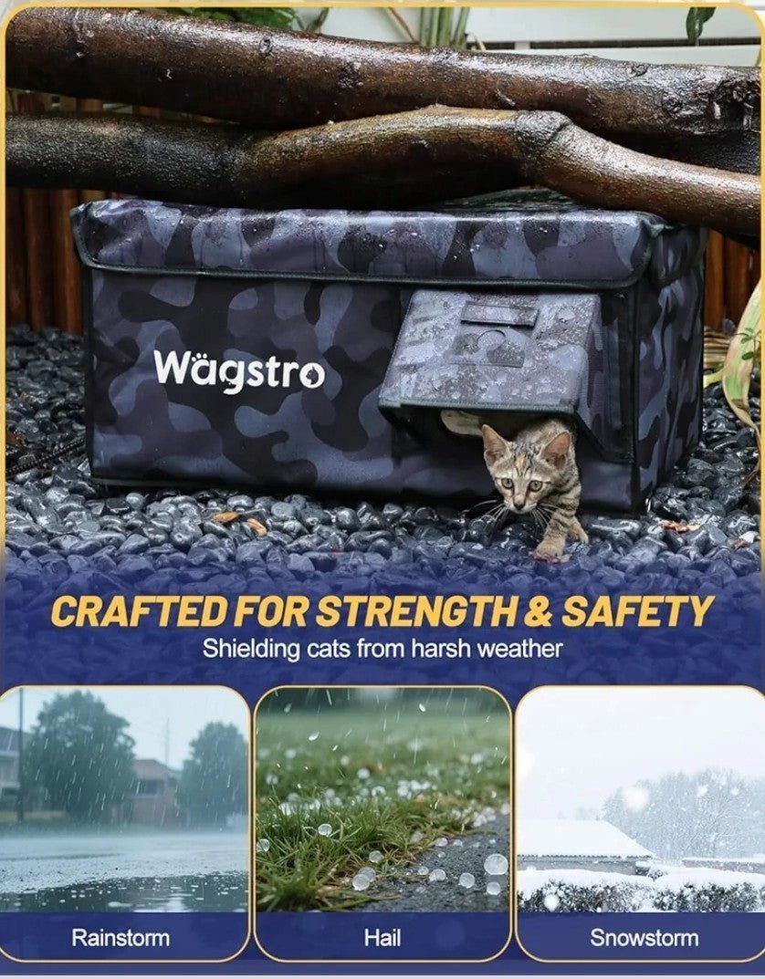 Heated Cat House for Outside, Waterproof Awning & Escape Door Indoor/outdoor - Horizon Endless
