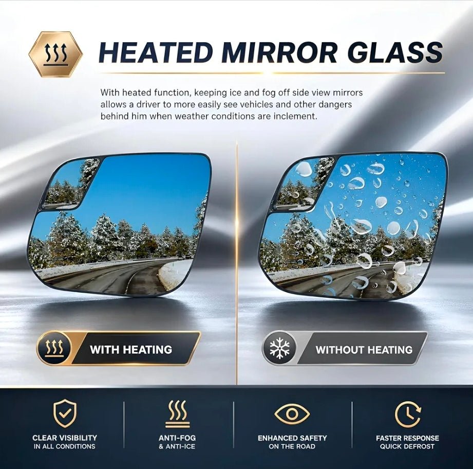 Heated Mirror Glass for 2015-2022 Chevy Colorado & GMC Canyon Driver Side Replacement - Horizon Endless
