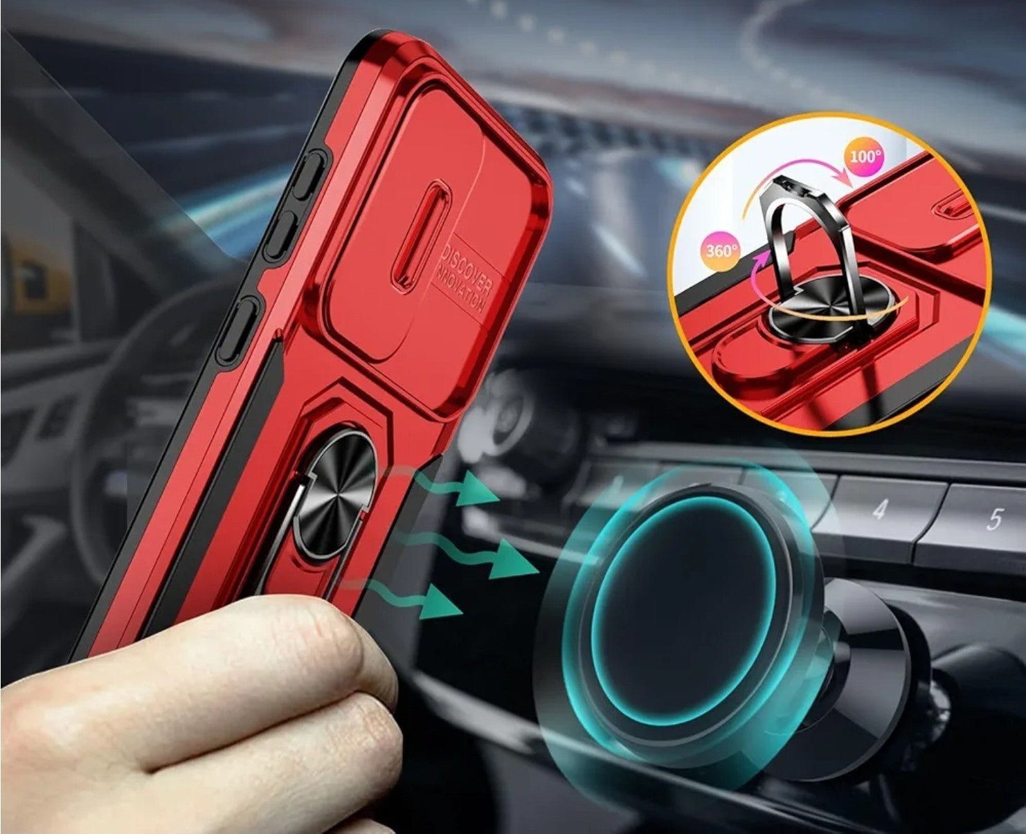 Heavy Duty Case with Slide Camera Cover W Tempered Glass for Samsung Galaxy S25 - Horizon Endless