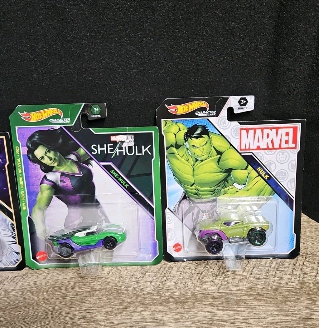 Hot Wheels Marvel Black Panther Thor She Hulk Hulk Car Versions New 4pk Sealed - Horizon Endless