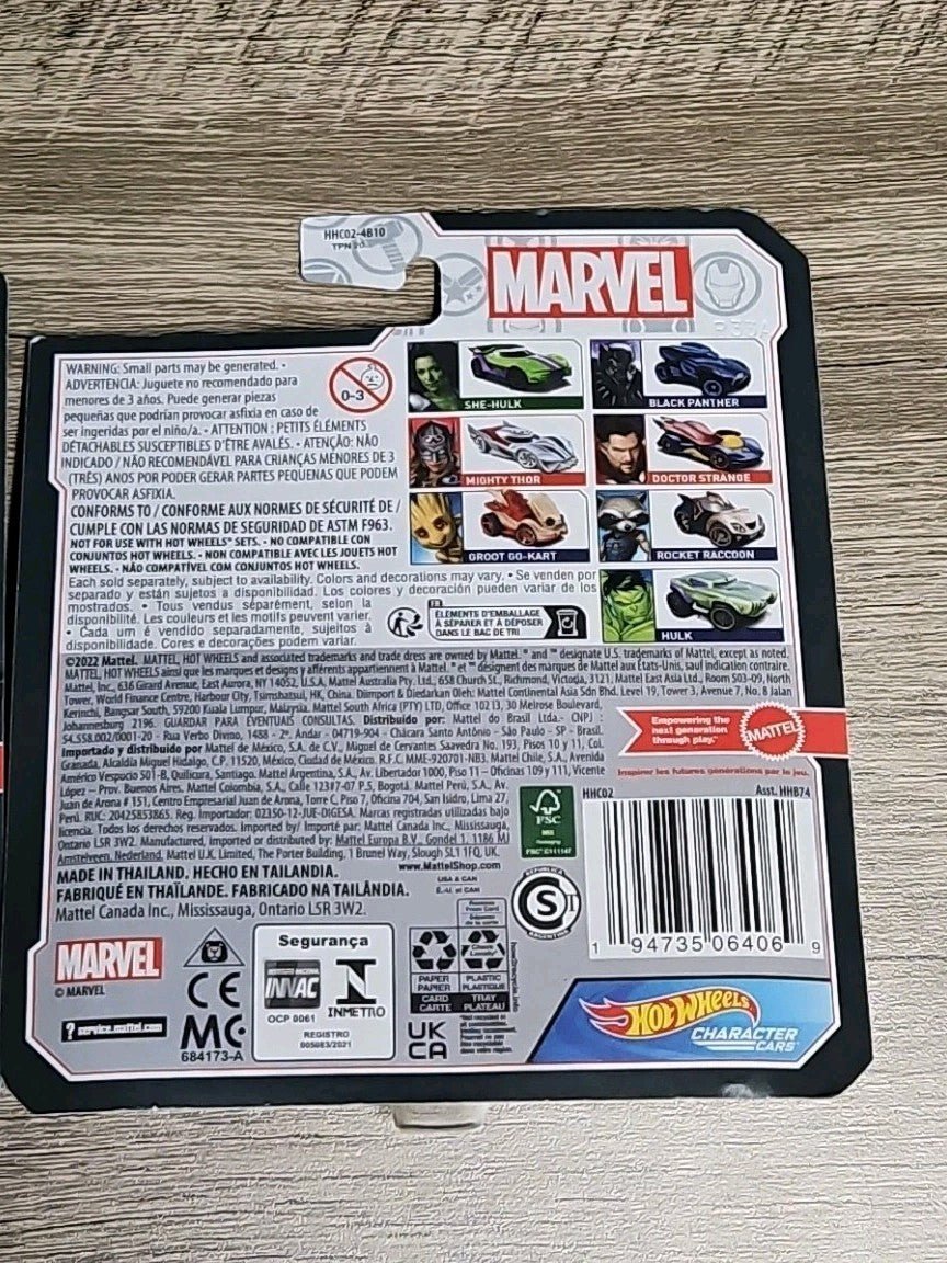 Hot Wheels Marvel Black Panther Thor She Hulk Hulk Car Versions New 4pk Sealed - Horizon Endless