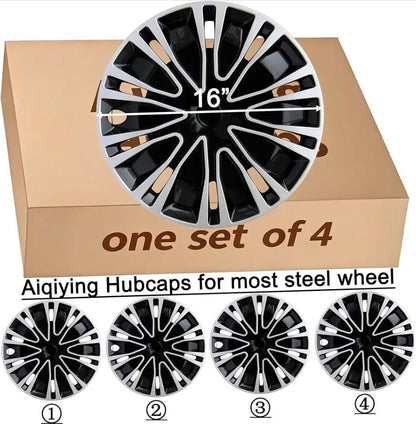 Hubcap Wheel Cover Replacement R16 Hub Caps Universal 16-inch Black And Silver - Horizon Endless