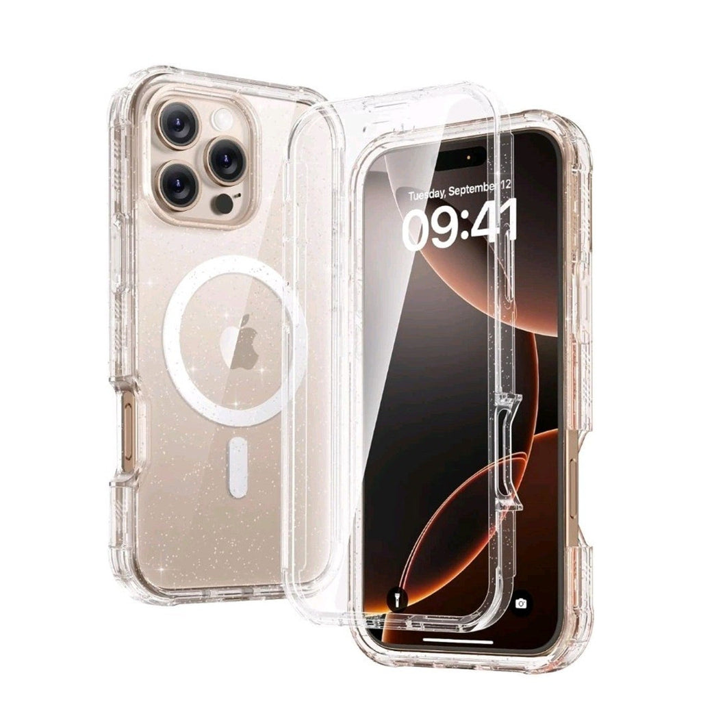 Iphone 16 Pro Mag Case Clear Glitter, with Screen Protector - Horizon Endless