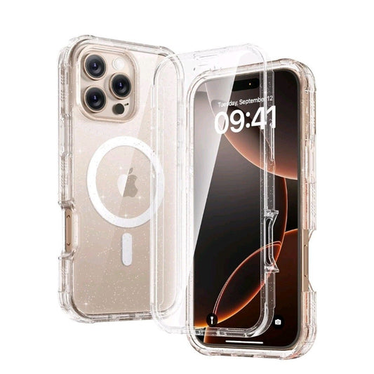 Iphone 16 Pro Mag Case Clear Glitter, with Screen Protector - Horizon Endless