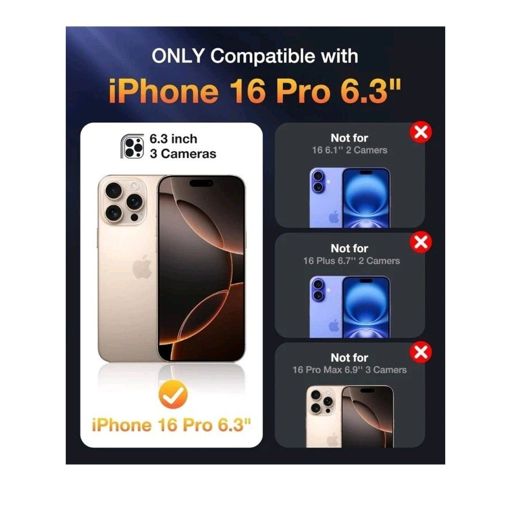 Iphone 16 Pro Mag Case Clear Glitter, with Screen Protector - Horizon Endless