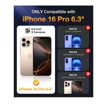 Iphone 16 Pro Mag Case Clear Glitter, with Screen Protector - Horizon Endless