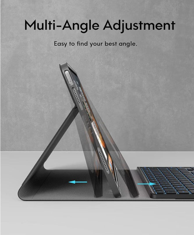 Keyboard Case for iPad Air 11" M4/M3/M2 & Air 4th/5th Gen | Detachable Folio, Multi-Touch Trackpad, 7-Color Backlight - Horizon Endless
