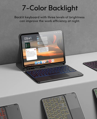 Keyboard Case for iPad Air 11" M4/M3/M2 & Air 4th/5th Gen | Detachable Folio, Multi-Touch Trackpad, 7-Color Backlight - Horizon Endless