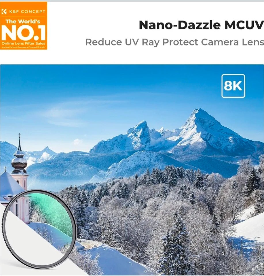 K&F CONCEPT 49mm MC UV Protection Lens Filter with 24-Layer Multi-Coated Waterproof Ultra Slim UV Camera Lens Protection Filter (D Series) FV501 - Horizon Endless