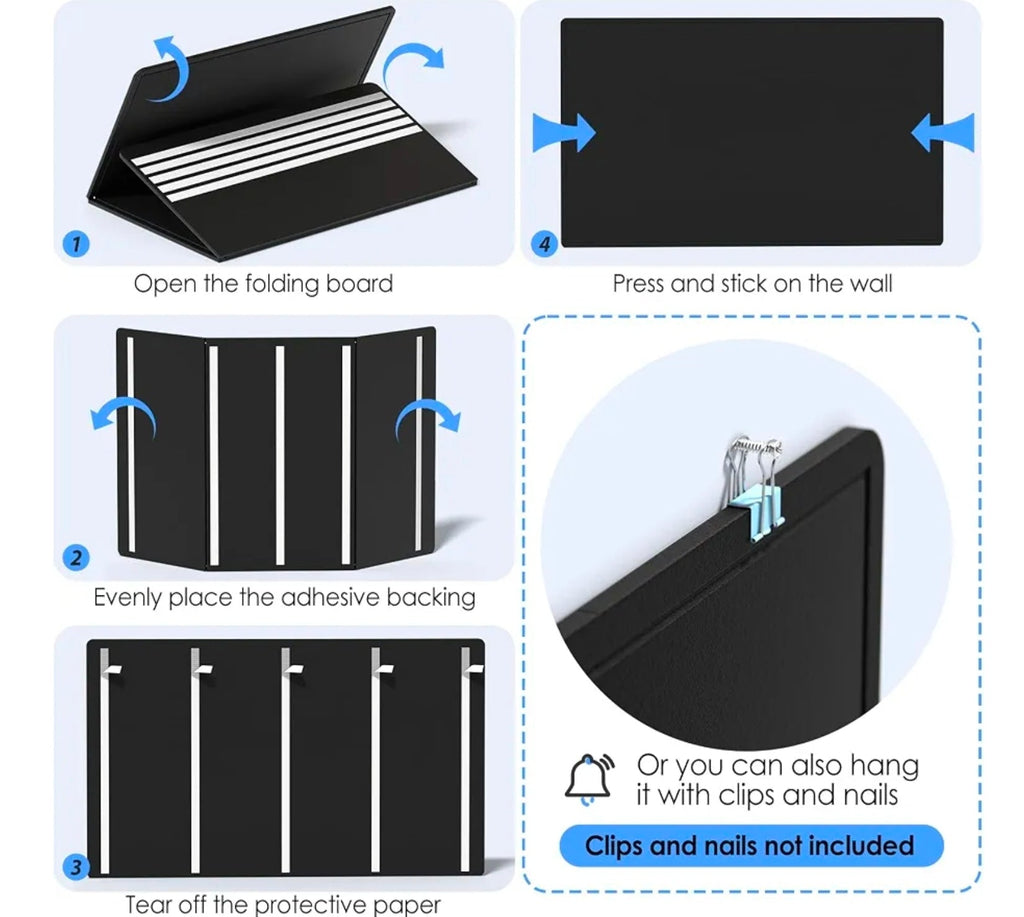 Premium 60x36 Foldable Felt Board - Ideal Office Vision Board Supplies - Horizon Endless