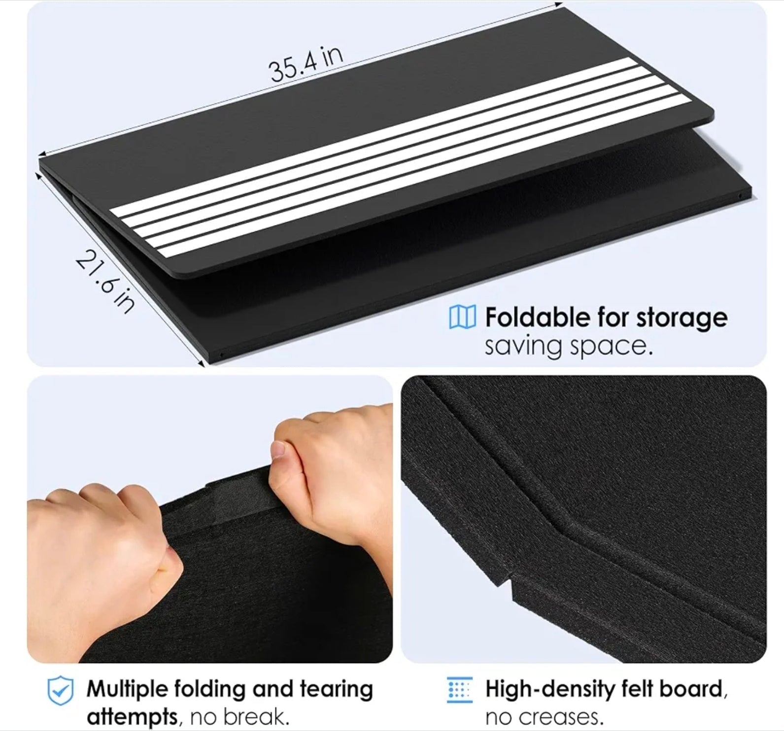 Premium 60x36 Foldable Felt Board - Ideal Office Vision Board Supplies - Horizon Endless