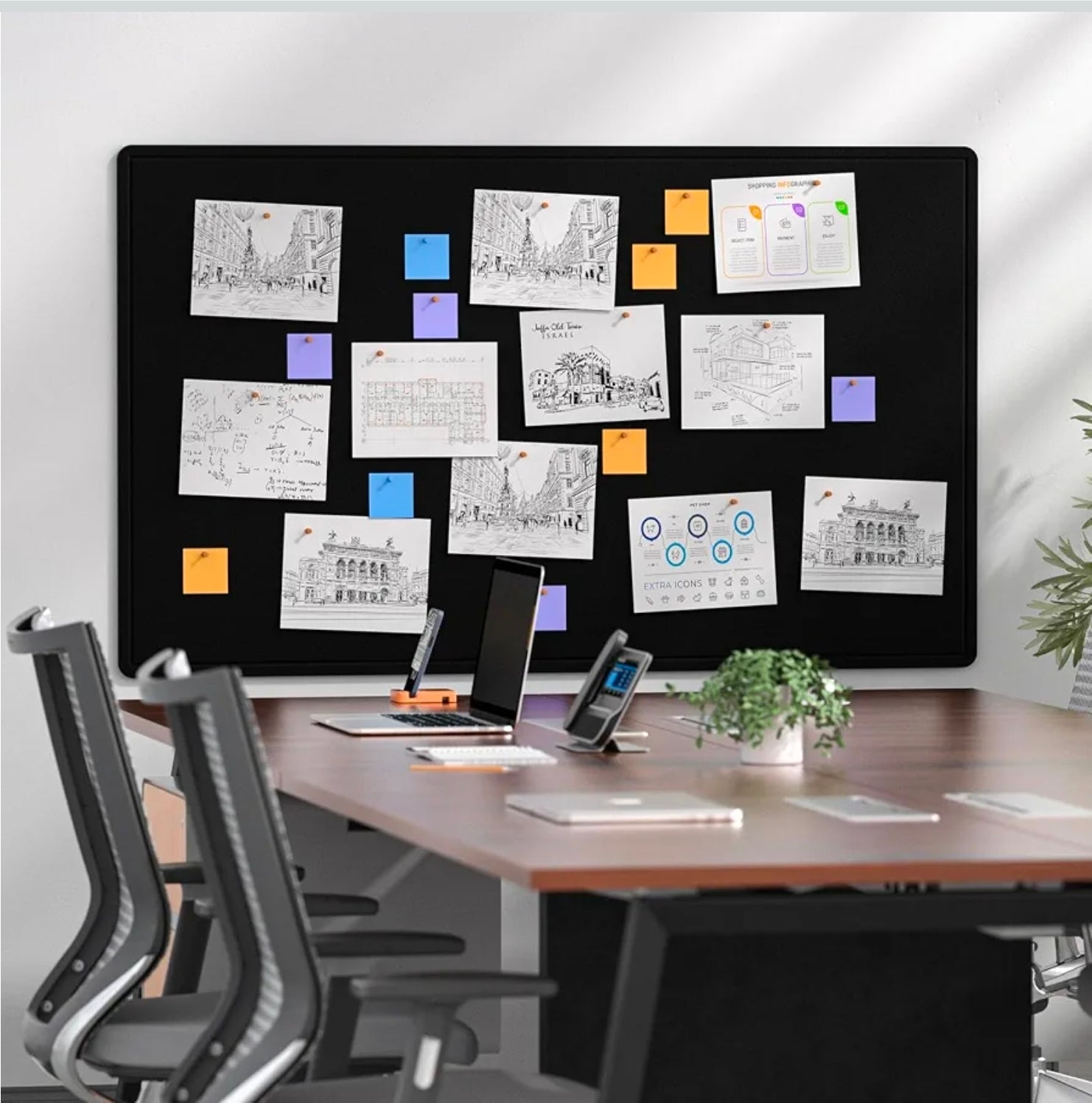 Premium 60x36 Foldable Felt Board - Ideal Office Vision Board Supplies - Horizon Endless