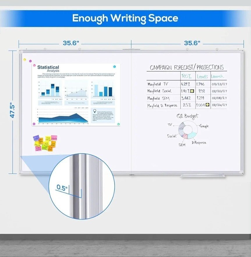 Magnetic Dry Erase Board, 72 X 48 Inches, Foldable Wall-Mounted Whiteboard with - Horizon Endless
