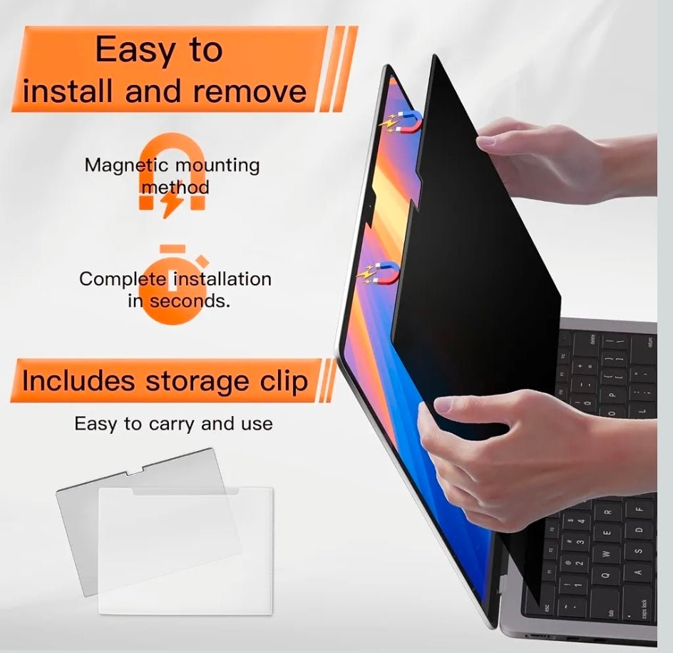 Magnetic Privacy Screen for MacBook Pro 13 Inch(2016-2022, M1, M2), Anti Glare Blue Light Filter with Camera Cover, Anti Spy Laptop Screen Protector - Horizon Endless