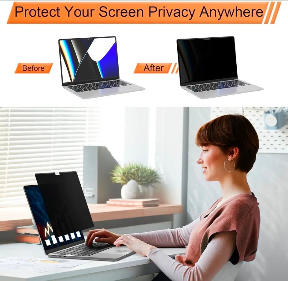 Magnetic Privacy Screen for MacBook Pro 13 Inch(2016-2022, M1, M2), Anti Glare Blue Light Filter with Camera Cover, Anti Spy Laptop Screen Protector - Horizon Endless