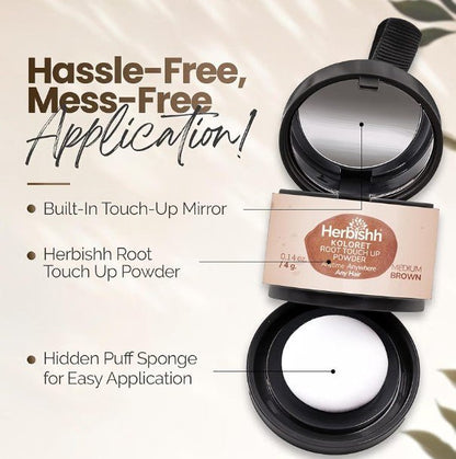 Medium Brown Root Touch Up & Gray Hair Concealer Powder - 4g - Horizon Endless