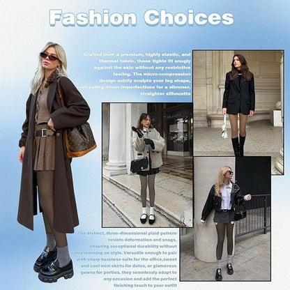 Medium Fleece Lined Tights Sheer Women Fake Translucent Warm Pantyhose Thick - Horizon Endless
