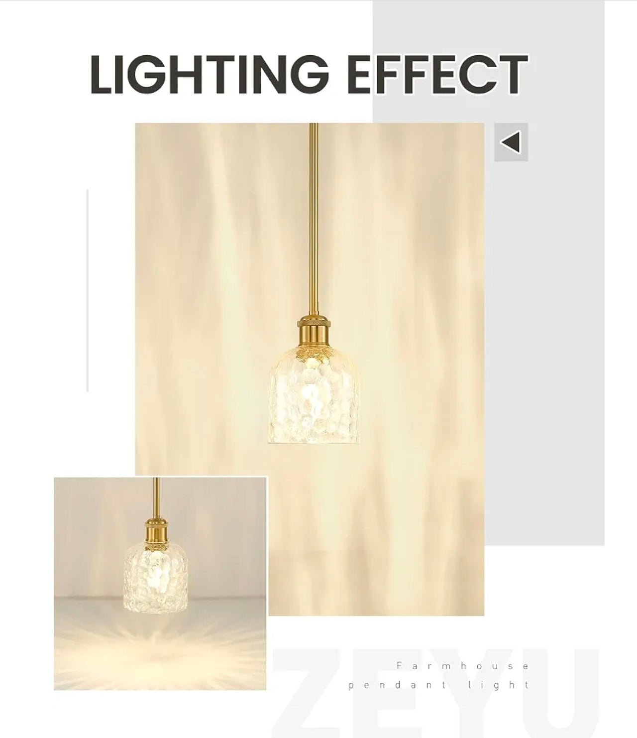 2-Pack Modern Gold Pendant Light Set with Clear Glass, Brushed Gold Finish - Horizon Endless