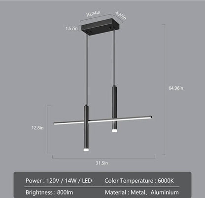 Modern LED Linear Pendant Light with Dual Spotlights Dimmable Pendant Lights - Horizon Endless